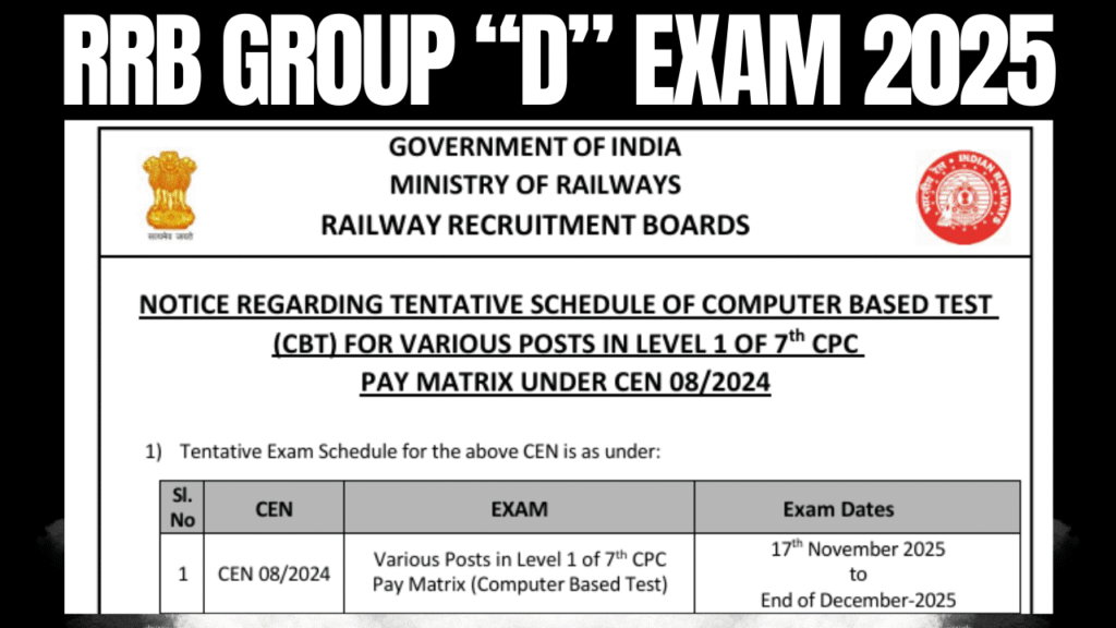 RRB Group D Exam 2025